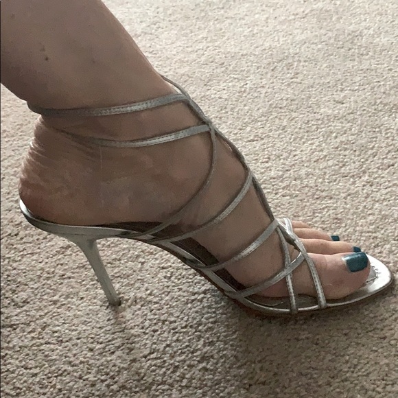 Silver strappy heels - Picture 5 of 8